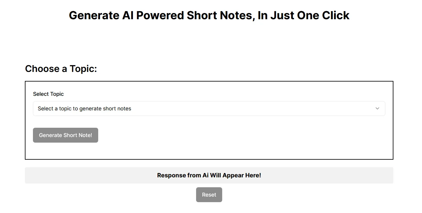 Generate Short Note